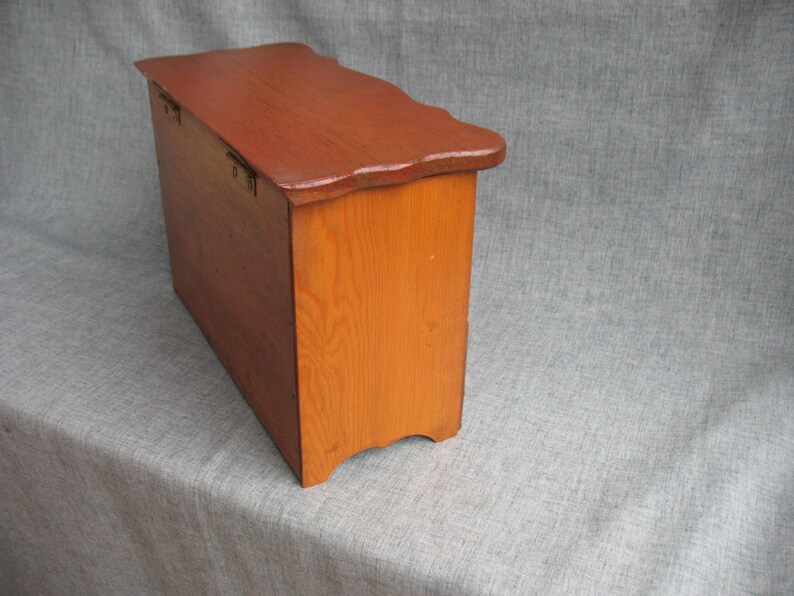 Vintage Wood Jewelry Box Dresser Caddy Flip Top Lid with Drawer Handmade One-Of-A-Kind