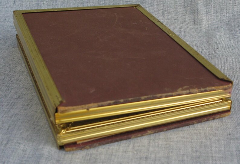 Vintage Hinged Picture Frames Gold Tone Picture Frame With Glass 5 X 7 ...