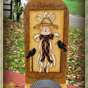 E PATTERN Raffia Scarecrow Good thru all of Fall Designed by Rhonda Bowers and Painted by Me, Sharon B FAAP image 1