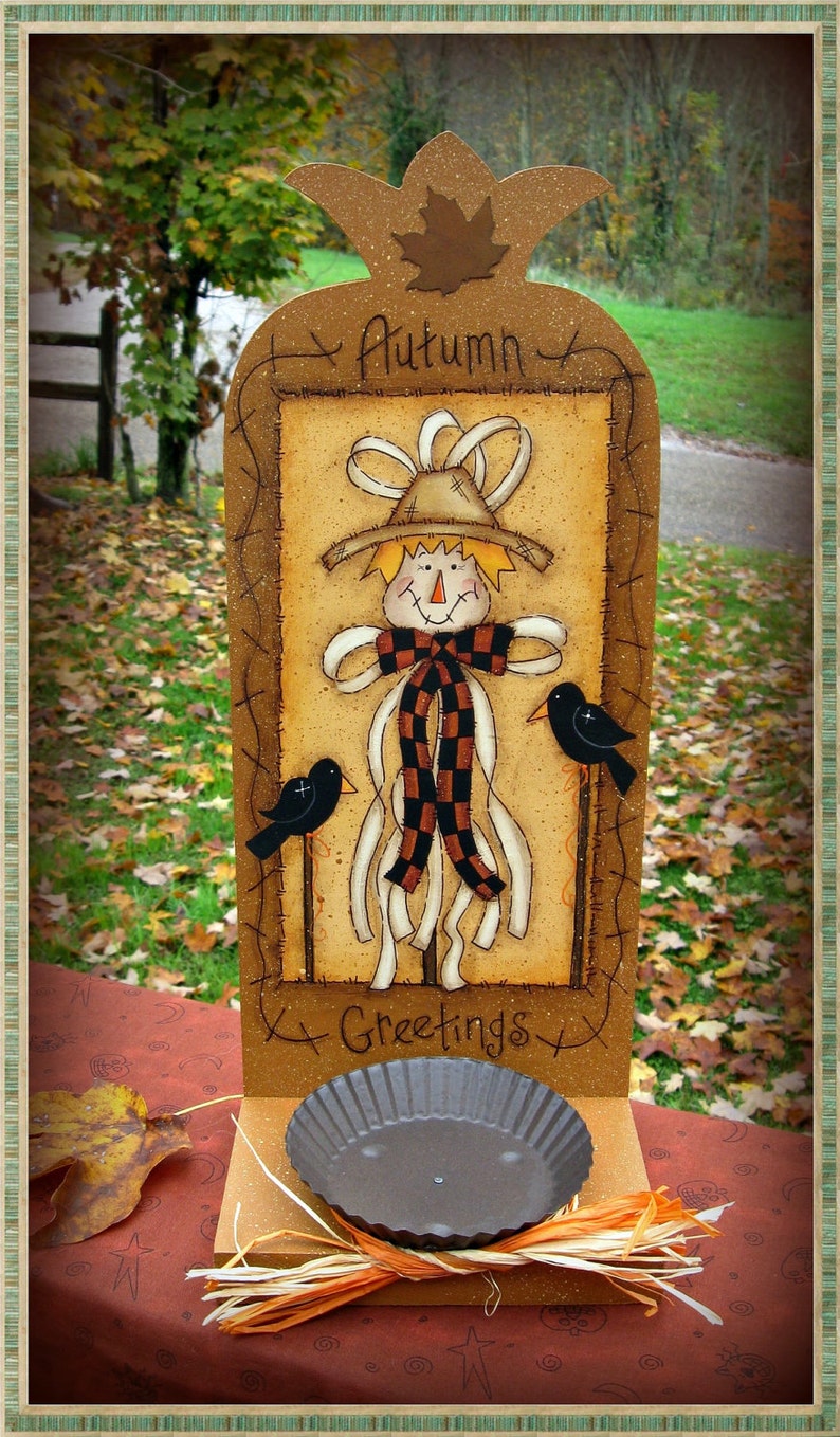 E PATTERN Raffia Scarecrow Good thru all of Fall Designed by Rhonda Bowers and Painted by Me, Sharon B FAAP image 1