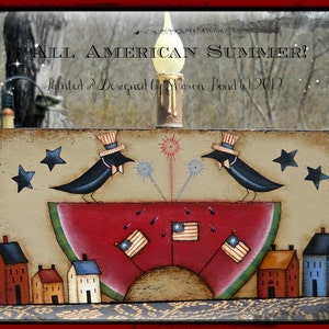 E PATTERN - All American Summer - Celebration of Summer, Fireworks, Crows - Designed & Painted by Sharon Bond