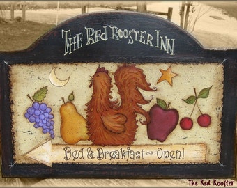 E PATTERN - Red Rooster Inn - Country, Fruit - Design by Terrye French, painted by Me, Sharon Bond