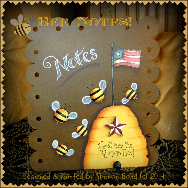 E PATTERN - Bee Notes - Bees & Hive With a Touch of Americana ...
