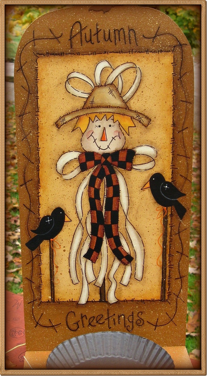 E PATTERN Raffia Scarecrow Good thru all of Fall Designed by Rhonda Bowers and Painted by Me, Sharon B FAAP image 4