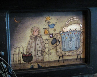 E Pattern - Sweet Prim Things - Doll & Sheep - Designed by Terrye French, Painted by me, Sharon B - FAAP