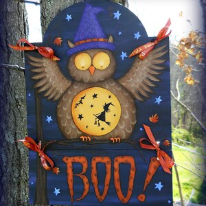 E PATTERN Boo Hoot Witchy Owl Fun for Halloween Designed & Painted by me, Sharon Bond image 2