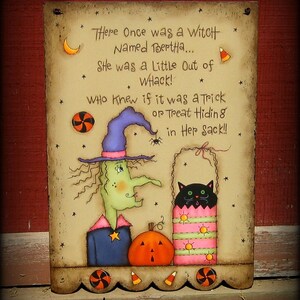 E PATTERN Bertha the Witch With a Clever Saying Designed & Painted by Me, Sharon B. FAAP image 3