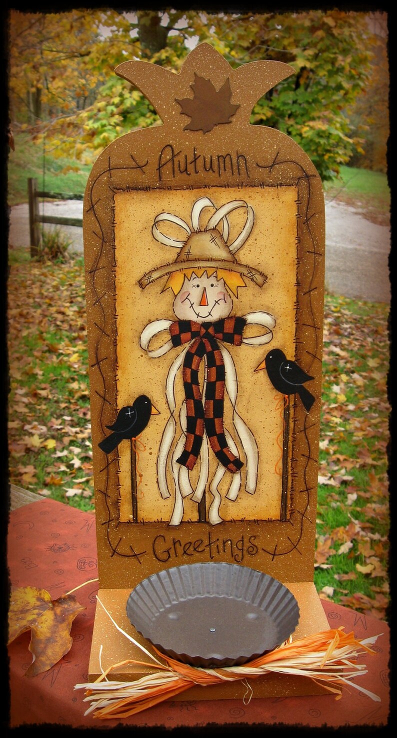 E PATTERN Raffia Scarecrow Good thru all of Fall Designed by Rhonda Bowers and Painted by Me, Sharon B FAAP image 2