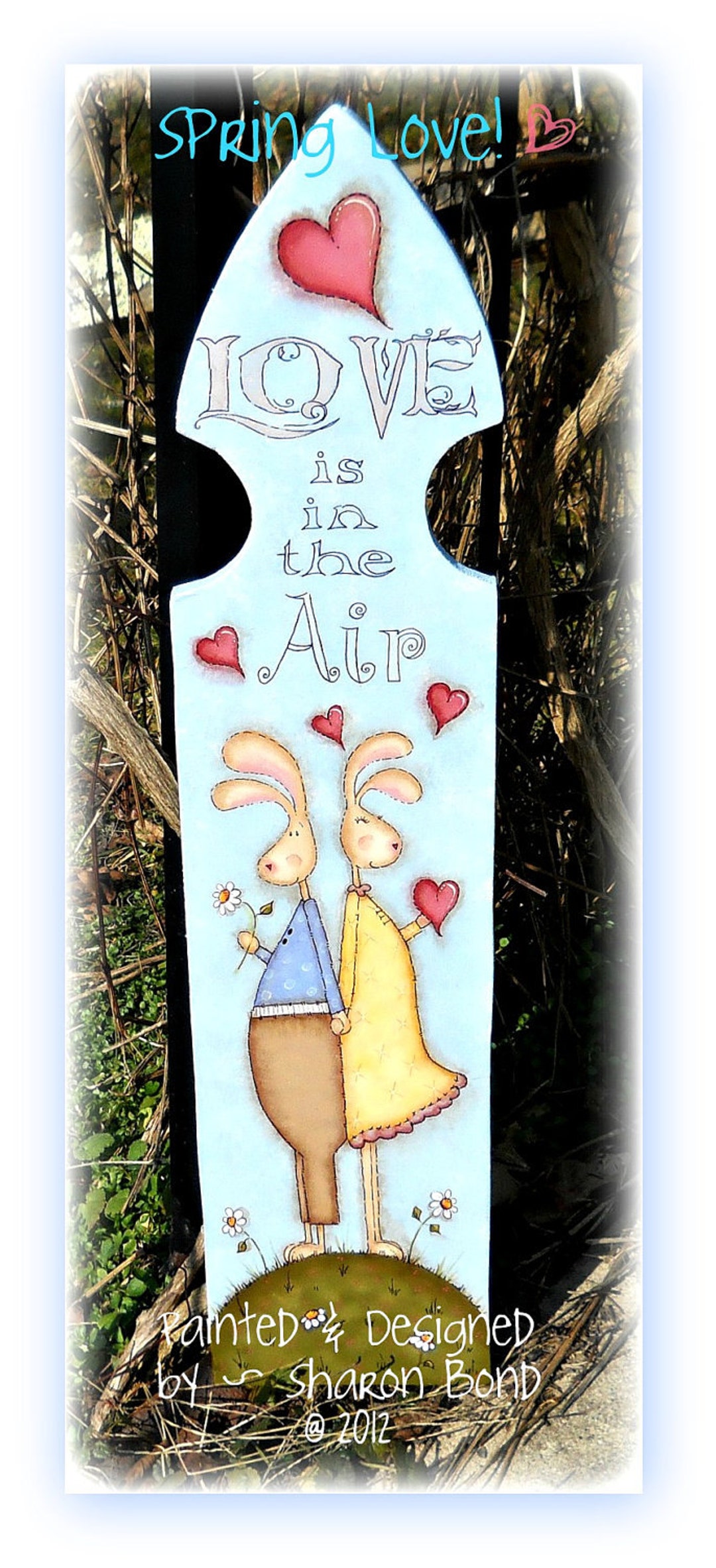 E PATTERN - Spring Love - Bunnies - Hearts - Painted and Designed by Me ...