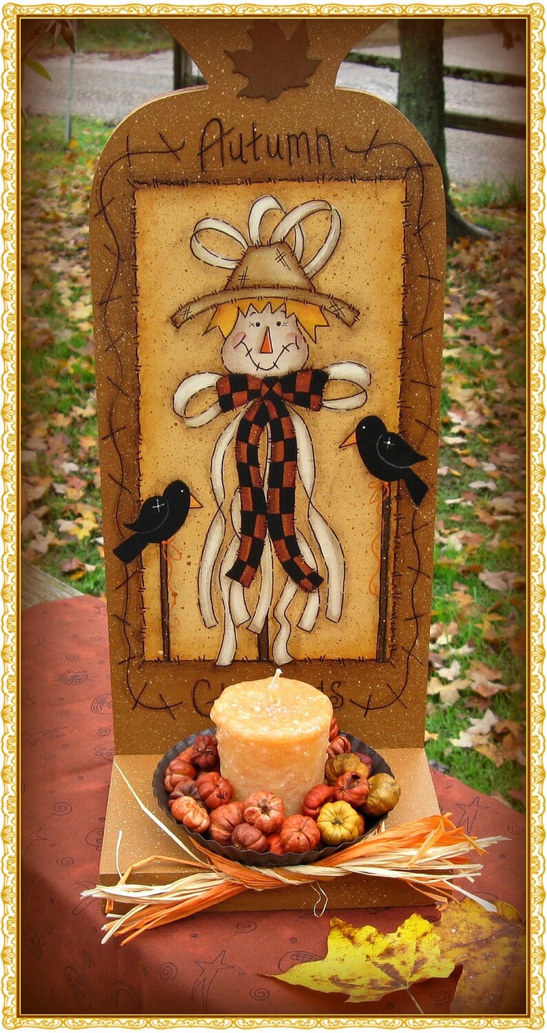 E PATTERN Raffia Scarecrow Good thru all of Fall Designed by Rhonda Bowers and Painted by Me, Sharon B FAAP image 3