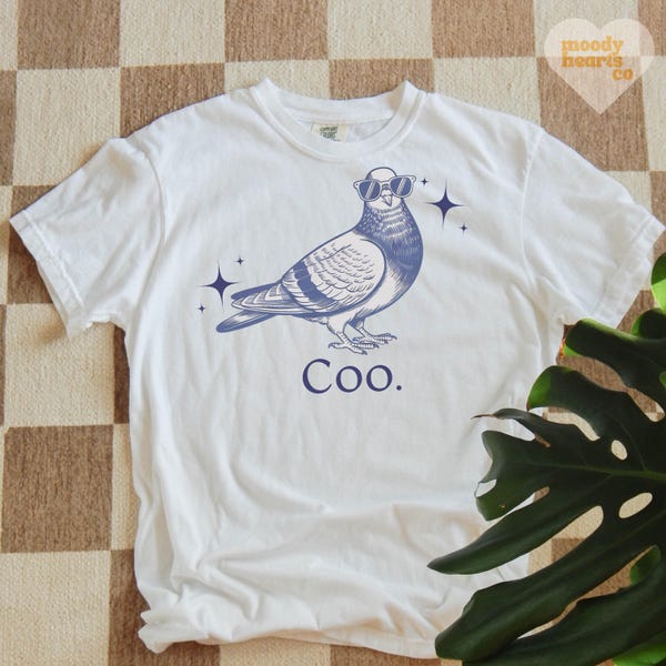 Camiseta engraçada com estampa de pombo: camiseta retrô com cores confortáveis para amantes de pássaros