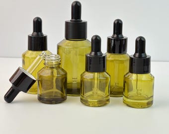 Portable Glass Dropper Bottle Set, Refillable Empty Essential Oil/Serum Container for Skincare & Aromatherapy Eco-Friendly Beauty Packaging