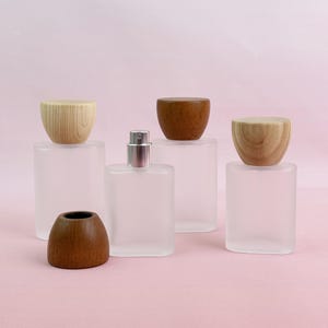 Vaporisateur de parfum en verre dépoli avec bouchon en bois, atomiseur à brume fine pour bouteille de cosmétique vide, conception étanche, beauté et santé