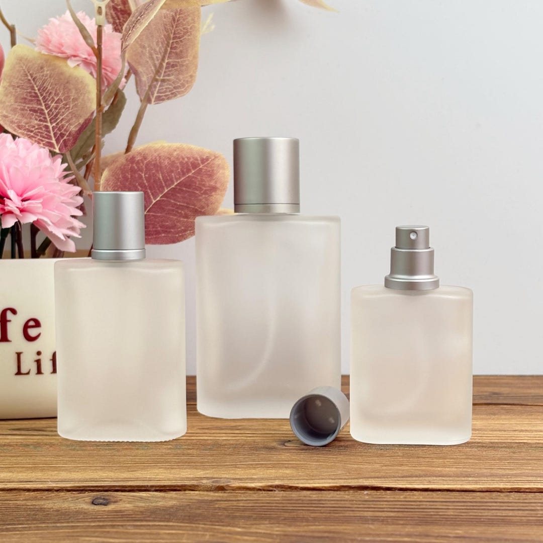 30ml 50ml 100ml Frosted Square Glass Spray Bottles, Refillable Fine ...
