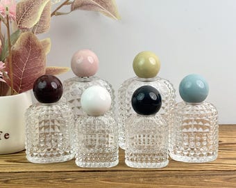 30ml/50ml/100ml Refillable Crystal Perfume Atomizers - Travel Fragrance Bottles with Colorful Caps, Vanity Organizer & Bridal Party Gifts