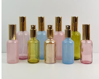 30ml 50ml 100ml Luxury Glass Perfume Spray Bottle Refillable Cosmetic Bottle, Gold Fine Mist Sprayer | Essential Oil & Fragrance Packaging