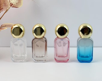 Luxury Gold-Top Glass Perfume Spray Bottles - Refillable Atomizer for Fragrance, Essential Oils, Travel-Friendly & Chic Vanity Decor