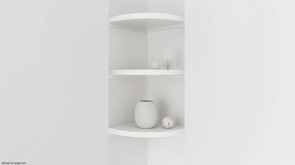 One Side Rounded Shelf Rounded Corner Wall Shelf – Floating Shelf for Plants, Candles, Keys ...