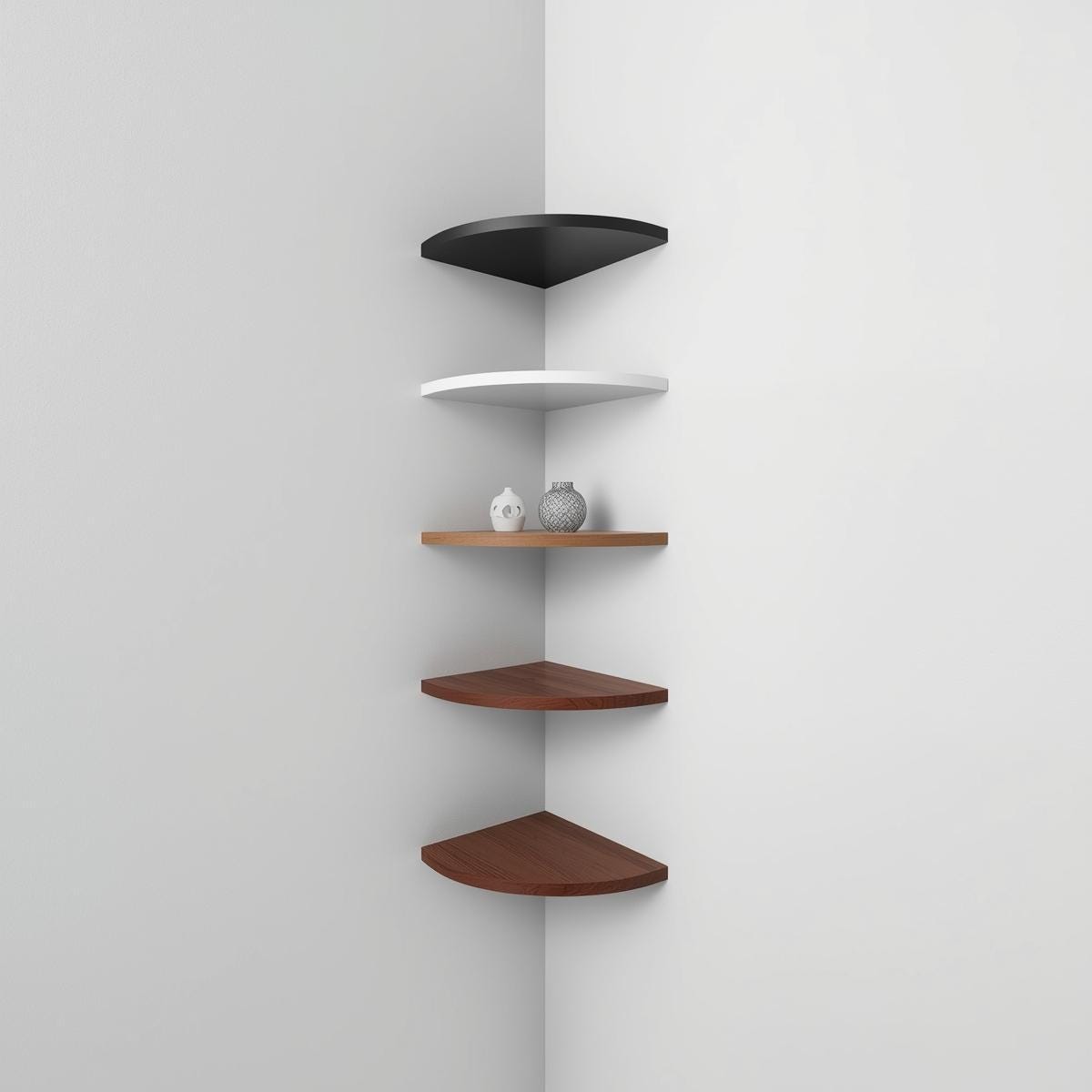 One Side Rounded Shelf Rounded Corner Wall Shelf – Floating Shelf for Plants, Candles, Keys ...