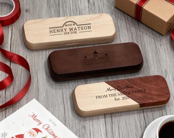 Wood Pen Set,Monogrammed Wood Pen,Personalized Pen Set,Boss&CEO Gift,Christmas gift,Monogrammed Pen Set,Desktop Pen Holder,Engraved Pen Case