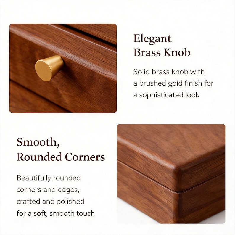 Houten sieradendoos, organizer sieradendoos, verjaardagscadeau voor haar, jubileumcadeau, sieraden opbergdoos, gepersonaliseerde sieradendoos afbeelding 6
