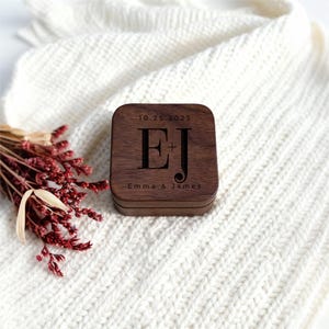 Custom ring boxes, personalized walnut ring boxes, proposal ring boxes, engagement gifts, wedding ring boxes