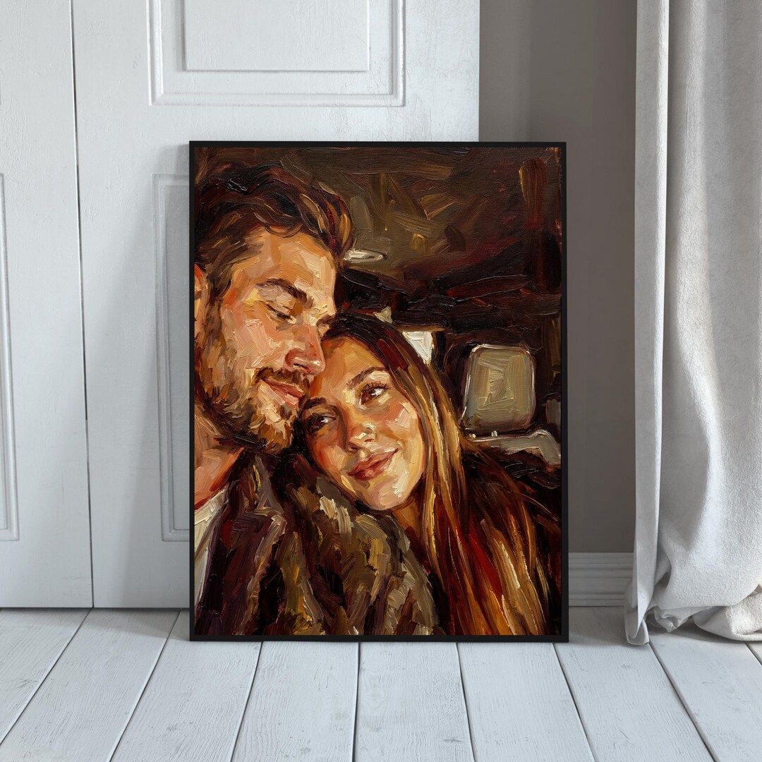 Custom Oil Painting Portrait From Photo, Lovers Gift on Canvas - Etsy