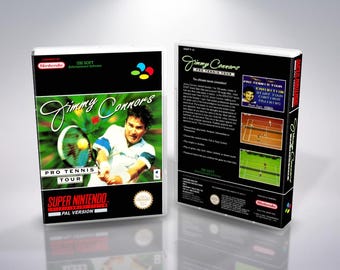 Jimmy Connors Pro Tennis Tour SNES PAL Reproduction Cover Art - Custom UGC Insert
