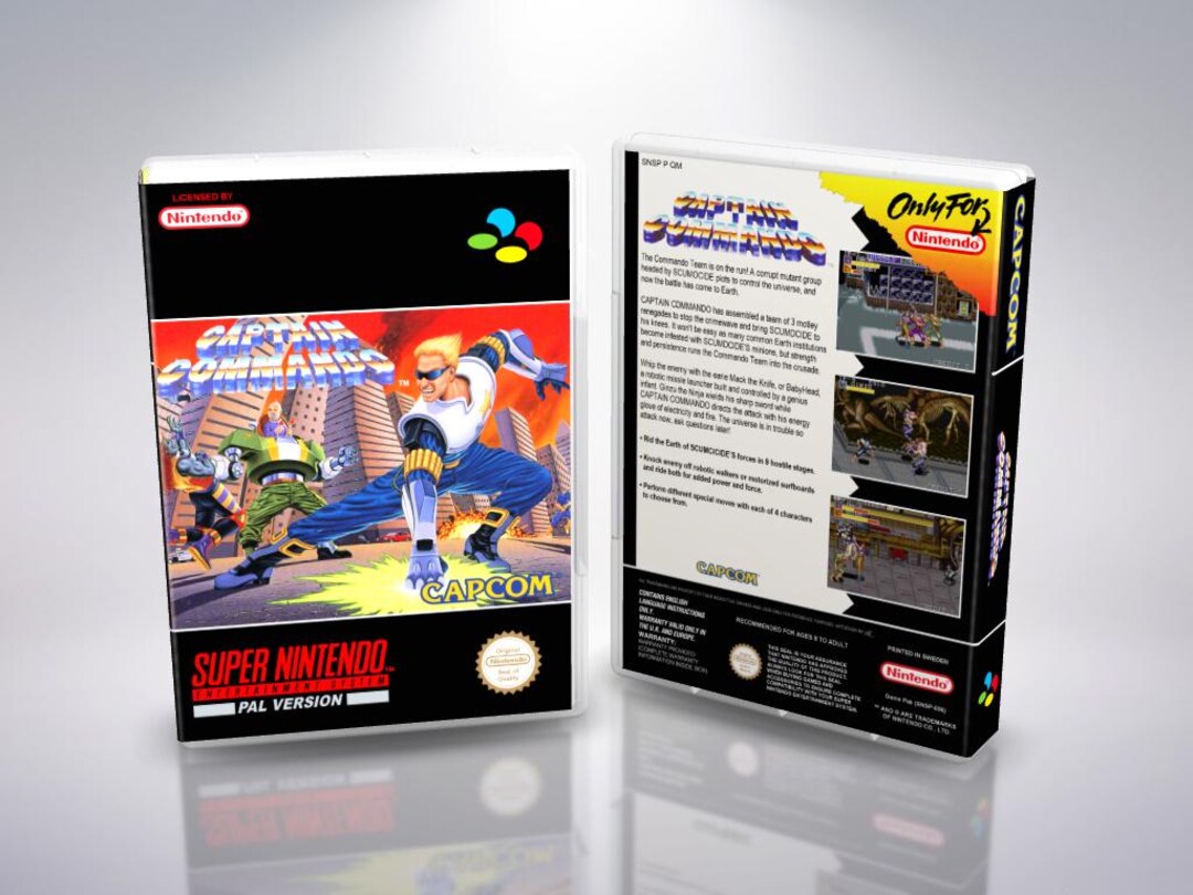 Captain Commando SNES PAL Reproduction Cover Art - Custom UGC Insert - Etsy