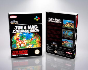 Joe & Mac SNES PAL Reproduction Cover Art - Custom UGC Insert