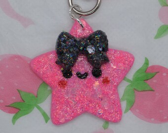 Kawaii pink star charm
