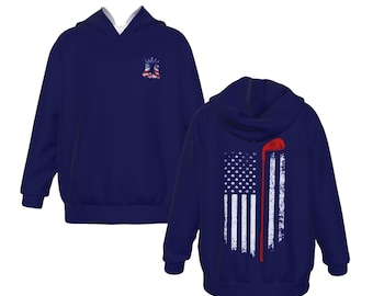Kids American Flag Golf Hoodie, Youth Sportswear, Patriotic Golf Sweatshirt