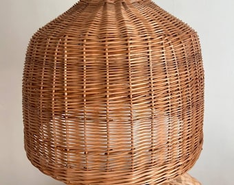 Pantalla de ratán para lámpara colgante: cubierta de mimbre hecha a mano para lámpara de techo, iluminación natural bohemia en varios tamaños