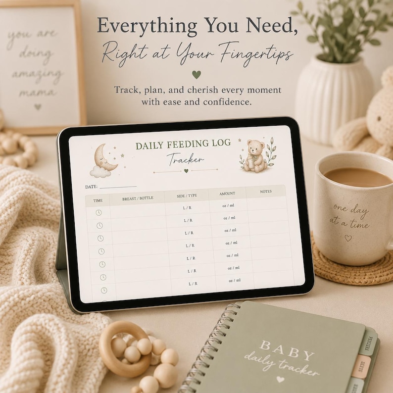 Newborn Feeding & Diaper Tracker Printable | Baby Log Book PDF ...