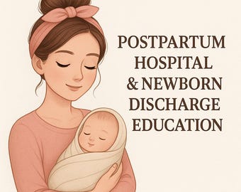 Krankenhaus Postpartum & Neugeborenenentlastung Edukationspaket | Druckbare Anleitung für Mutter und Babypflege | Pflege- und Elternressource