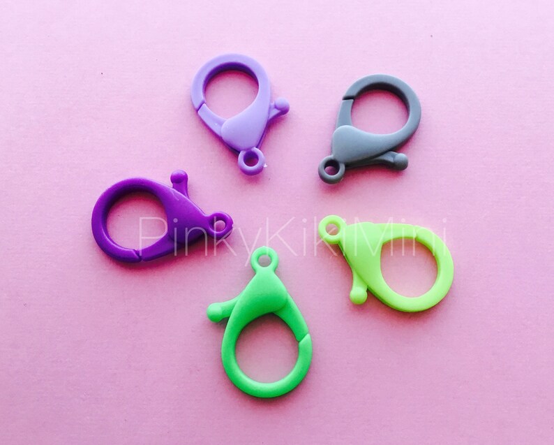 Large / Jumbo Size / 35mm Plastic Lobster Clasp / Colorful / Etsy