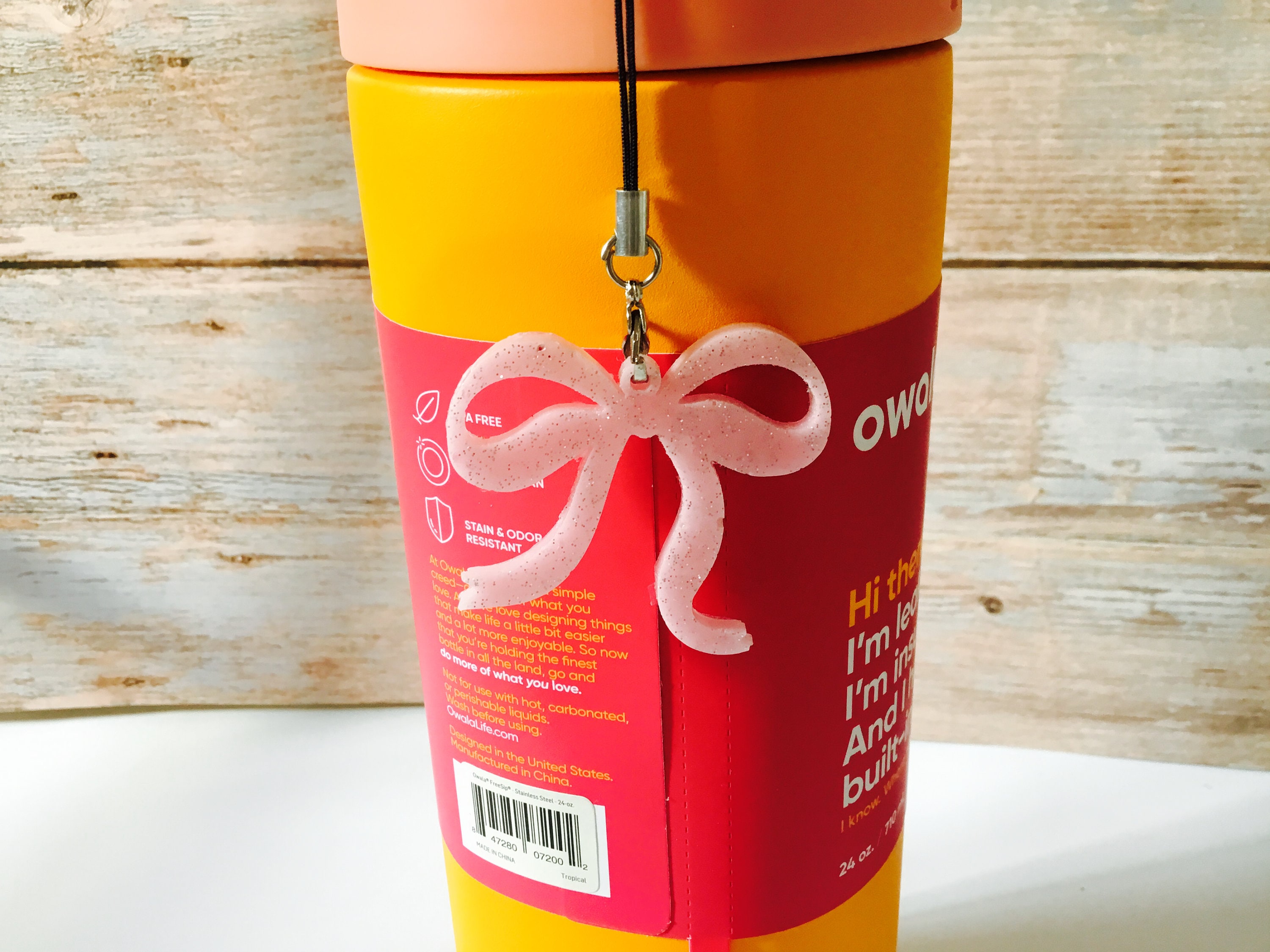 Owala Water Bottle Name Plate Adhesive, Glitter, Custom Personalized, Built In Charm Holder Hook, Back to School