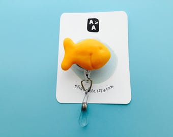 Fish Badge Reel ID Holder / Nurse RN School Hospital Teacher / Gift Accessory