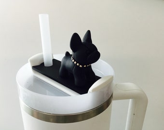 French Bulldog Black 3D / Bodyguard/ Fun / for Stanley Tumbler Quencher Cup Name Plate  Lid Topper Unique Customize Your Own Color