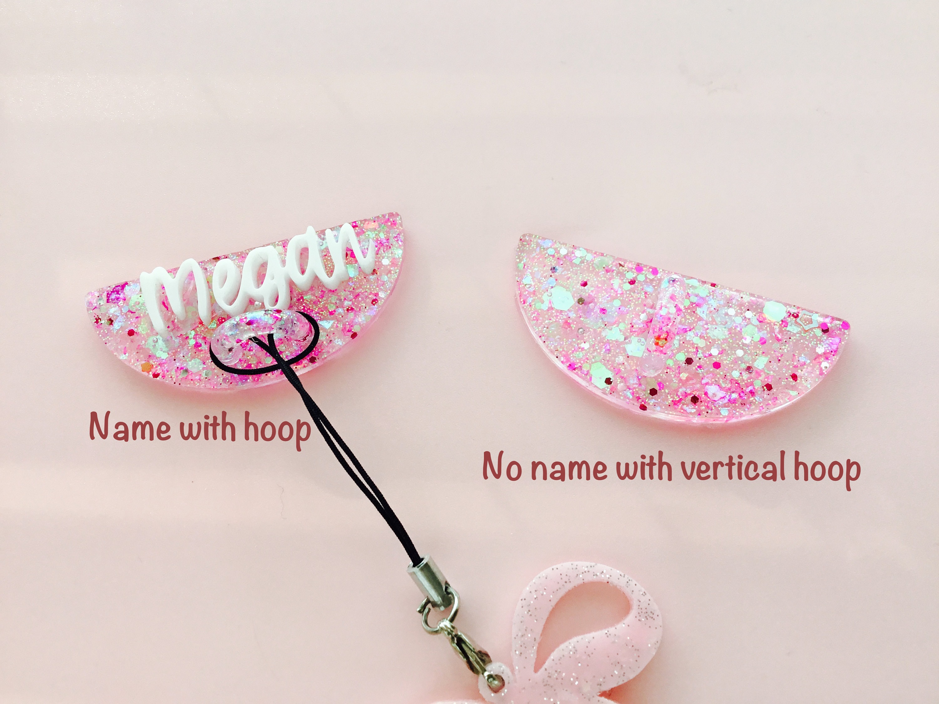 Owala Water Bottle Name Plate Adhesive, Glitter, Custom Personalized, Built In Charm Holder Hook, Back to School