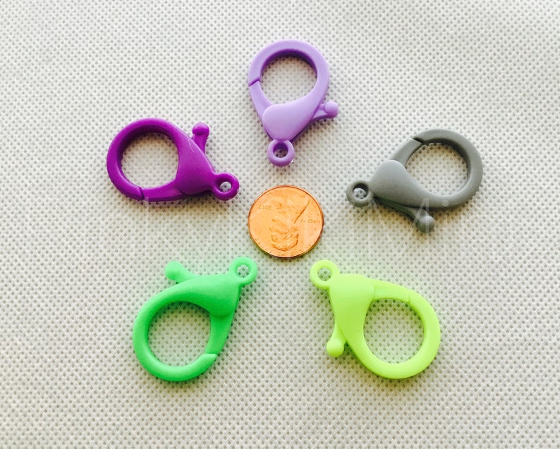 Large / Jumbo Size / 35mm Plastic Lobster Clasp / Colorful / Etsy