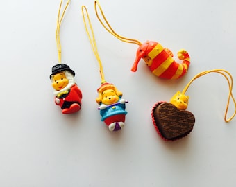 Peek a Pooh Charms / Vintage Collectible / Rare / Cellphone Strap / Christmas Tree Ornament