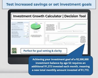 Investment Growth Calculator: Excel Investment Simulator (Instant Digital Download)