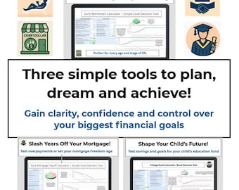 Smart Finance Calculator Bundle: Mortgage, Retirement & College Fund (Digital Download)