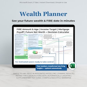 Wealth Planner: projectiecalculator en gids voor FIRE en Net Worth (Excel en pdf)