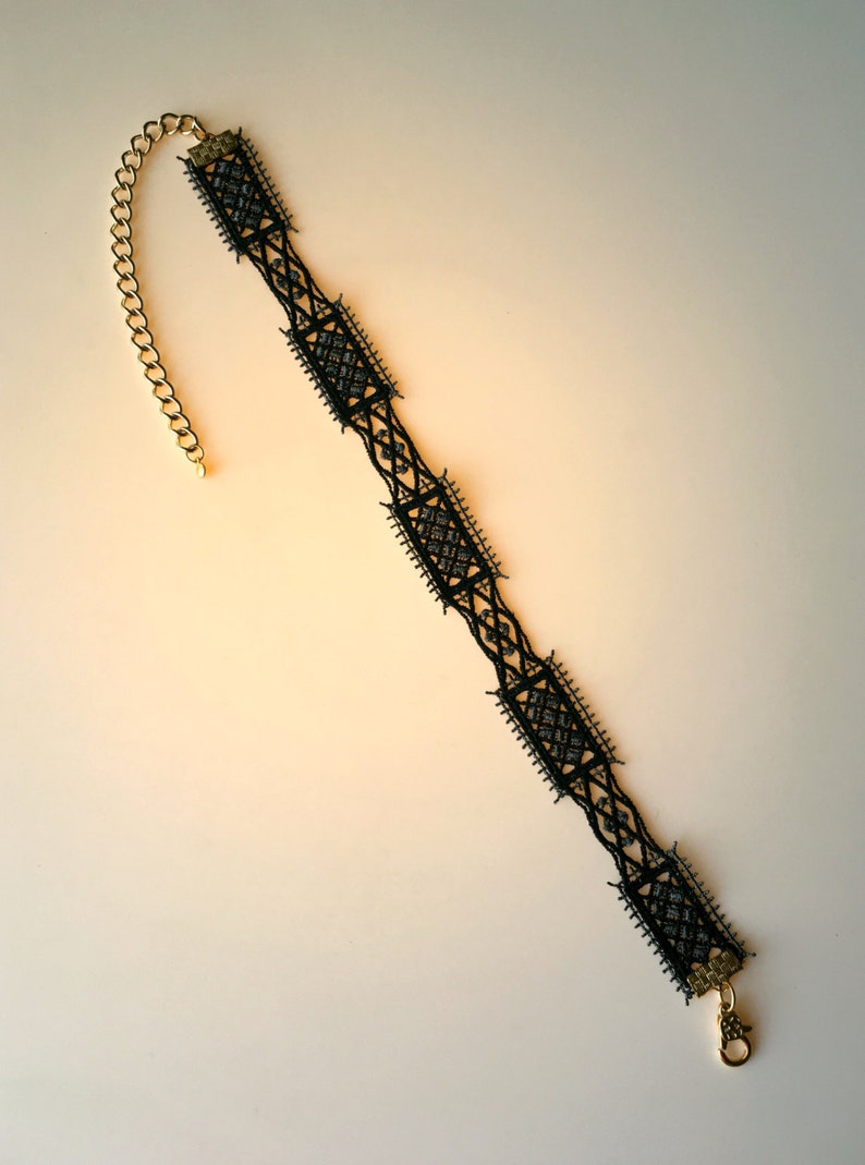 geometric lace choker /& earrings Boho jewelry set