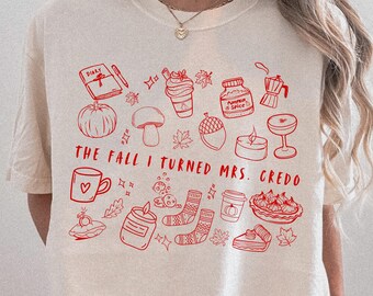 トレンドの秋の花嫁向けコンフォートカラーシャツ、秋の花嫁Tシャツ、独身パーティー、婚約ギフト、ブライダルシャワー、花嫁、結婚祝い