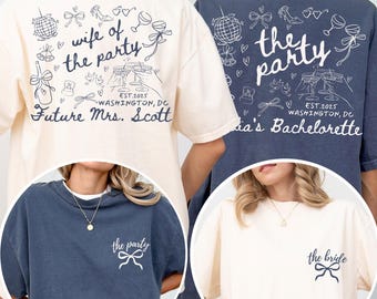 Wife of The Party Bachelorette Party Matching Shirts, Custom Bachelorette Shirt Personalized Future Mrs Tee Bridal Comfort Colors Party Gift