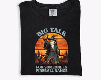 Camiseta Comfort Colors® Cast Fireball, camiseta divertida de mago de DnD, camiseta de regalo para hechiceros, camiseta de fantasía de dragones, camiseta de explorador de mazmorras