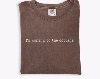 Comfort Colors® I'm coming to the cottage Shirt, Romance Hockey Couple Shirt, Valentine Boy Love Shirt, Hockey Team Fan Shirt
